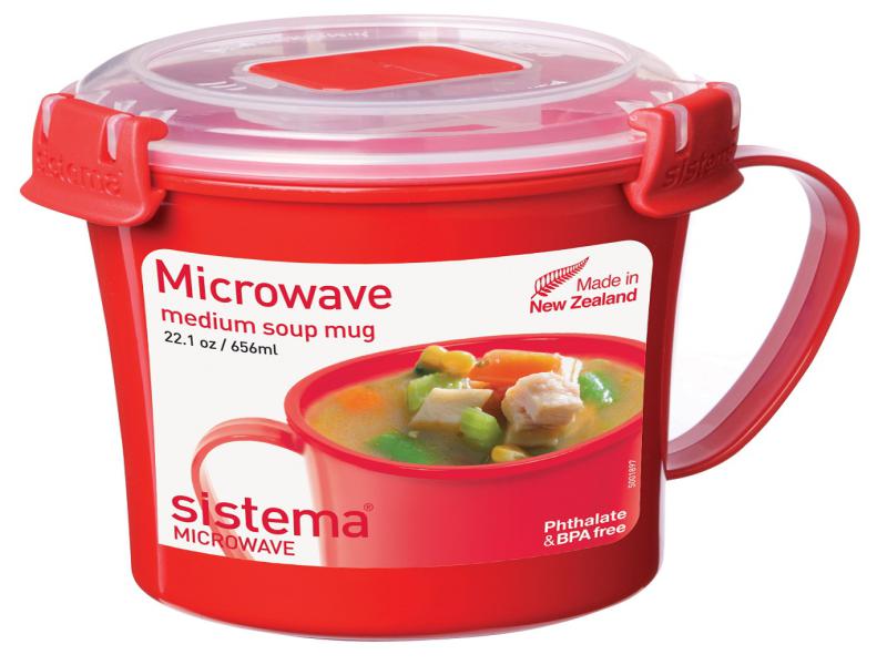 Sistema] Microwave Soup Mug 22.1 oz Cup Medium BPA Free Microwaveable