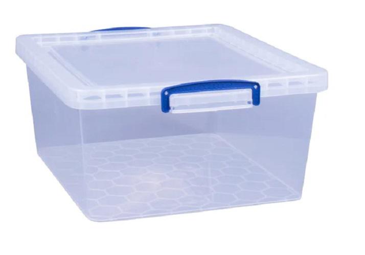 REALLY USEFUL BOX 17,5 Liter - nestable scatola con coperchio - 380 x 460 x  195 mm - trasparente