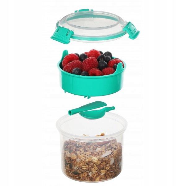 Sistema Breakfast TO GO, Food Storage Container with Compartments & Spoon, 530 ml, BPA-Free, Blue price in UAE,  UAE