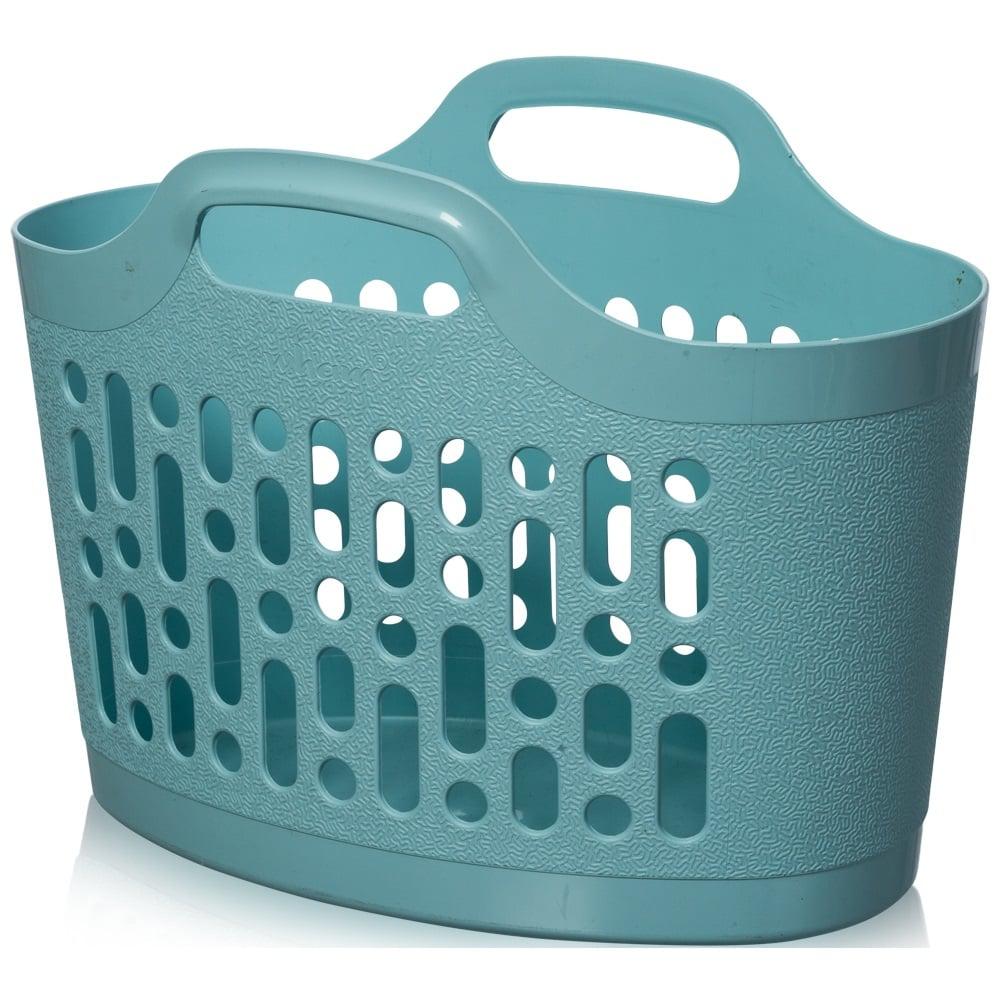 blue laundry basket