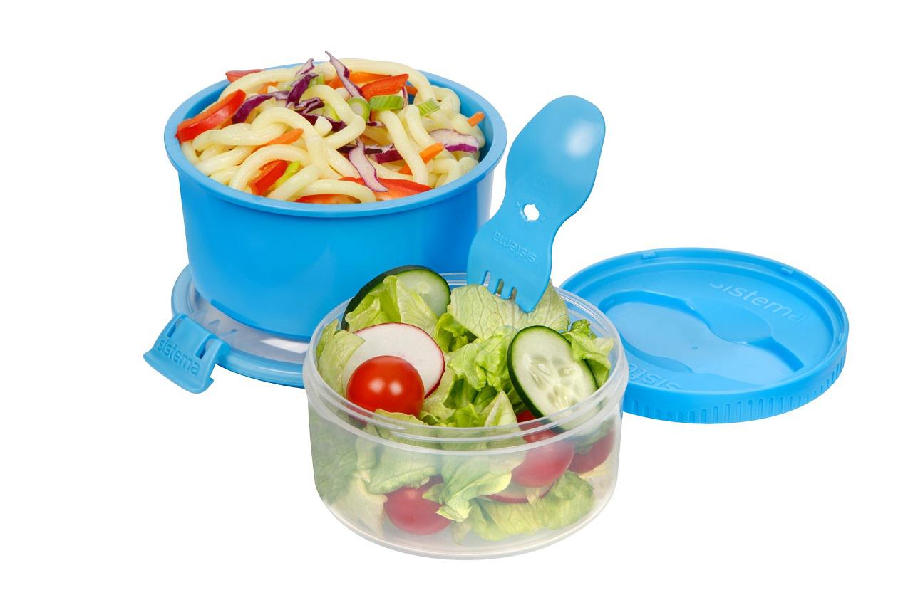 Sistema Klip It To Go Stack Lunch Container Round 965ml (Asstd