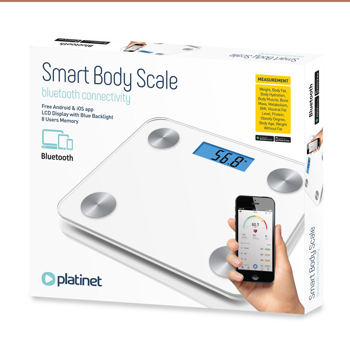 Platinet Bathroom Scale Smart Bluetooth - PBSBTW - Digitalzone Malta