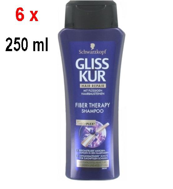 Overwinnen Elementair Toelating 6er Pack - Gliss Kur Shampoo - Fiber Therapy - with Liquid Hair Building  Blocks - 250 ml