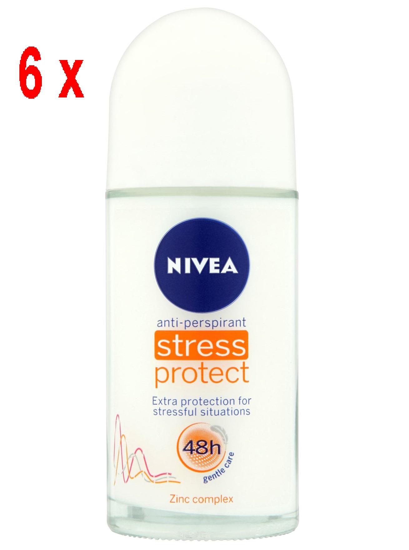 6er Pack - NIVEA Women "Stress Protect" Deo Roll-on - ml